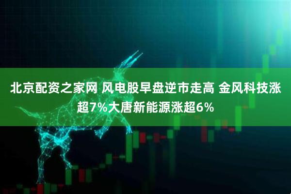 北京配资之家网 风电股早盘逆市走高 金风科技涨超7%大唐新能源涨超6%
