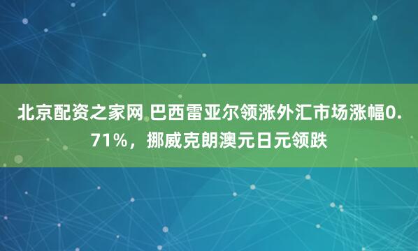 北京配资之家网 巴西雷亚尔领涨外汇市场涨幅0.71%，挪威克朗澳元日元领跌